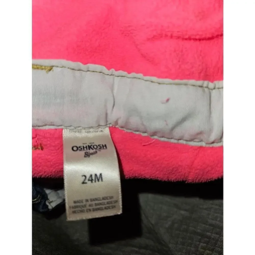 OshKosh  B'Gosh Overalls Girl's Size 24 Months Pink Blue